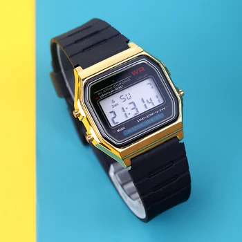 Elektronische Uhren für Frauen Männer Rose Gold Rubber Strap LED Digital Armbanduhr Damen Sport Uhr Relogio