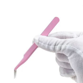 Edelstahl Wimpern Verlängerung Pinzette Gebogene Gerade Wimpern Pinzette Nicht-magnetische Wimpern Nagel