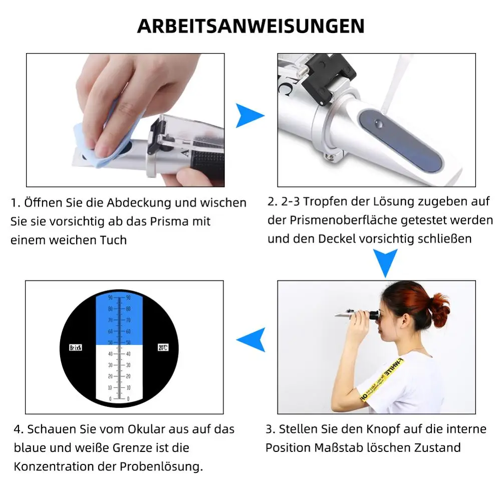Tragbares Brix-Refraktometer, 0–90 % tragbares – Bild 5
