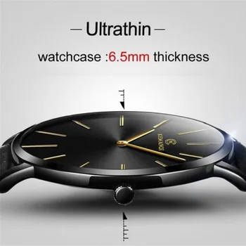 2025 Luxus Geschäftsmann-Uhren Herren Golduhr Ultra-Dünne Herrenuhren Leder Quarzuhr Herren-Armbanduhr Horloge