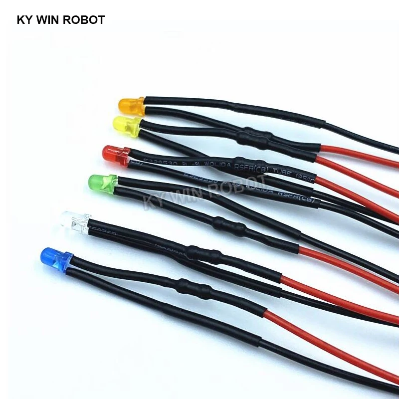 3mm 5mm 8mm 10mm LED 5V 20cm Vorverdrahtet Weiß Rot Grün Blau