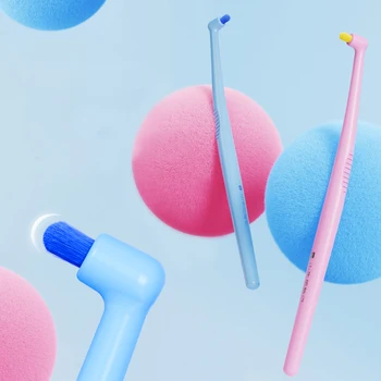2er-Pack Einzelbündel-Interdentalbürsten mit Weichen Borsten, Bunte Kleinbürsten-Bündel, Kombi-Set