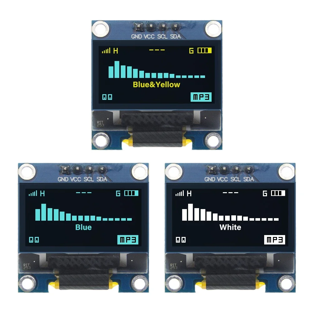 0,96 Zoll OLED Display Modul Weiß/Blau/Gelb/DualColor SSD1315