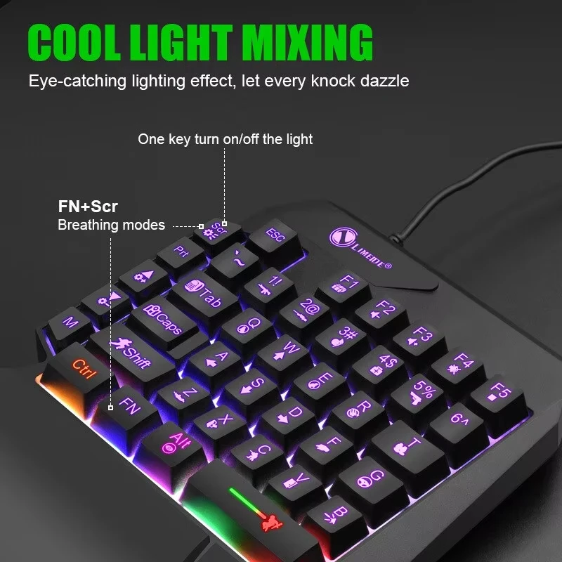 35 Tasten, einhändig, einhändig, Mini-Gaming-Tastatur, USB – Bild 4