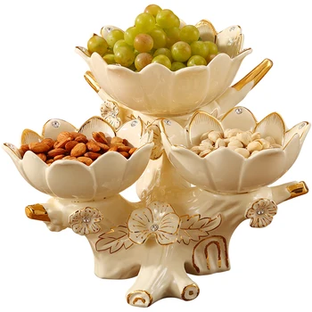 Kreative Europäische Obst Platte Keramik Nuss Platte Unterteilt Trocken Obst Box Candy Snack Platte