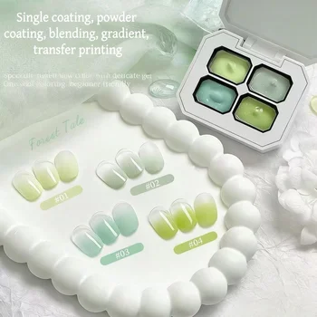Frühlings- und Sommer-Vier-Gitter-Nail-Art-Pat-Gel, geeignet für Farbverlauf und Malerei. LED-Härtung