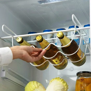 Küche Liefert Kühlschrank Organizer Rack Innen Regal Bier Wein Flasche Halter Rack Küche Lagerung Regale
