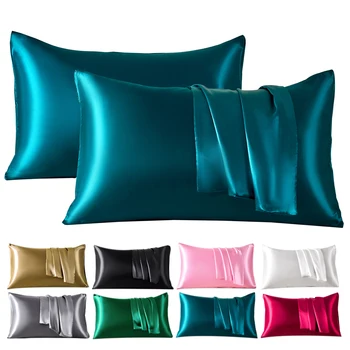 Satin-Kissenbezug für Haut und Haare, Satin-Kissenbezüge, 2er-Set, weiche, atmungsaktive, glatte (2 Stück)