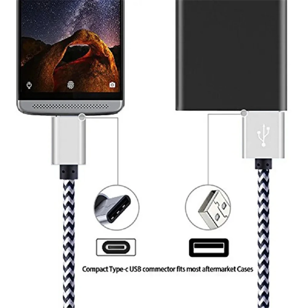 USB-C Ladekabel 2,4 A, Nylon geflochten – Bild 5