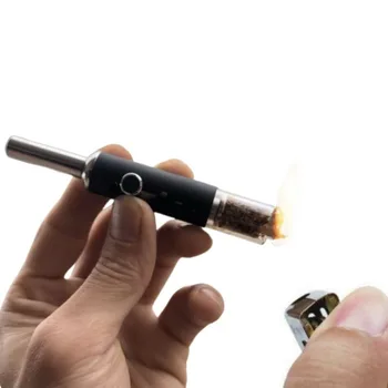Räucherpfeifen aus Metall für trockenes Kräutergras, 5-Gang-verstellbares Glasrohr, trocken brennendes