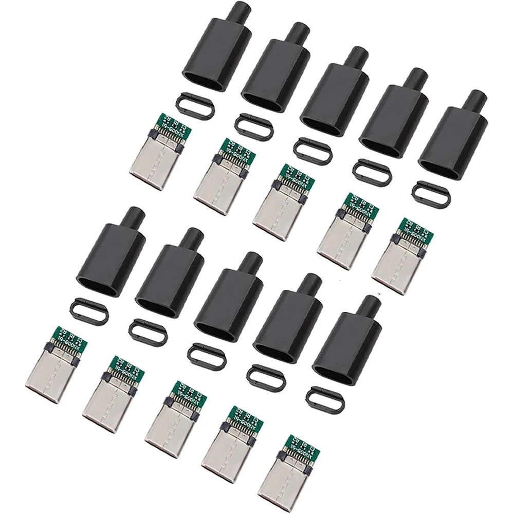 5/10 Sätze USB 3.1 Typ C Stecker Stecker DIY Lötdraht USB C