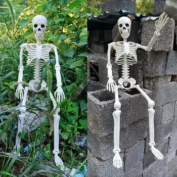 40 cm menschliche Form Knochen bewegliches Skelett, Spukhaus Horror Requisiten, Halloween Schädel Skelett