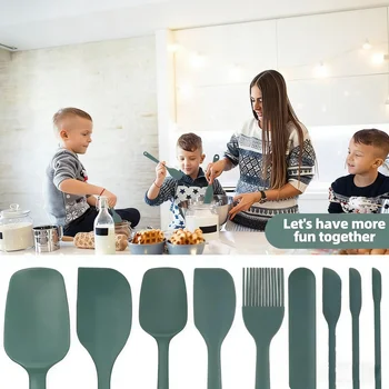 Silikon-Backwerkzeug-Set, 6-teilig, 9-teilig, Cremeschaber, Ölpinsel, hitzebeständig, lebensmittelecht, Grill