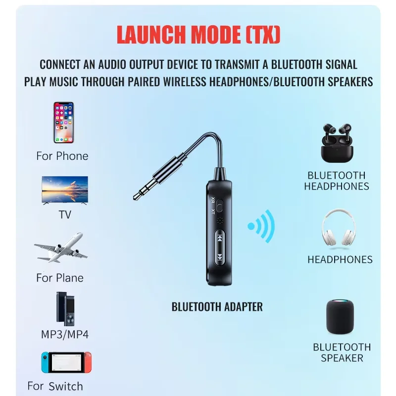 Bluetooth 6,0 AUX Audio Sender Empfänger 2 IN 1 Wireless – Bild 5