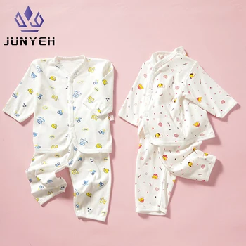 0-3 Monate Baby Kleidung Neugeborenen Cartoon Hause Unterwäsche Baumwolle Taste Baby Kleidung Mädchen Jungen