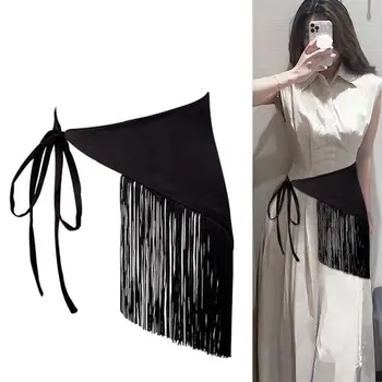 Breiter Taillengürtel Korsett Gürtel Hemd Kleid Gürtel Mantel Dekor Zubehör Retro Quaste Trend Dreieck Quaste