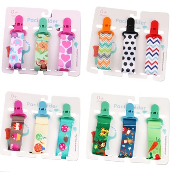 Set Baby-Schnullerclips, Schnullerkette, Dummy-Clip, Nippelhalter für Kinder, Schnullerclip (3 Stück)