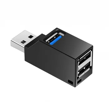 USB 3.0 HUB Adapter Extender Mini Splitter Box 1 bis 3 Ports High Speed USB 2.0 für PC Laptop U Disk