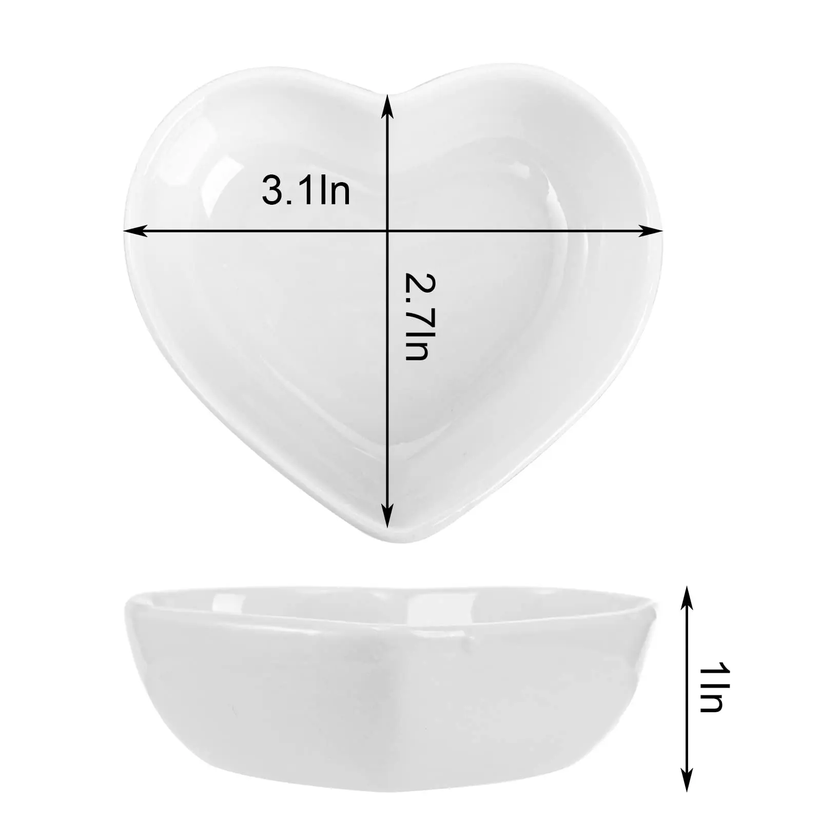 1Pcs Nette Herz Form Keramik Sauce Gericht Mini Seite Gewürz – Bild 6