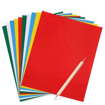 Stickerei Transferpapier mit Präge Stylus Kreuzstich Carbon Wasserlösliches Transparentpapier DIY (10 Stück)