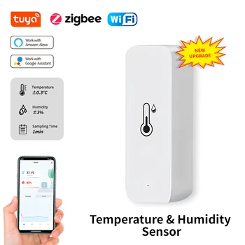 Tuya Wifi/Zigbee Temperatur- und Feuchtigkeitssensor Innenthermometer Smart Life Control für die Heimarbeit