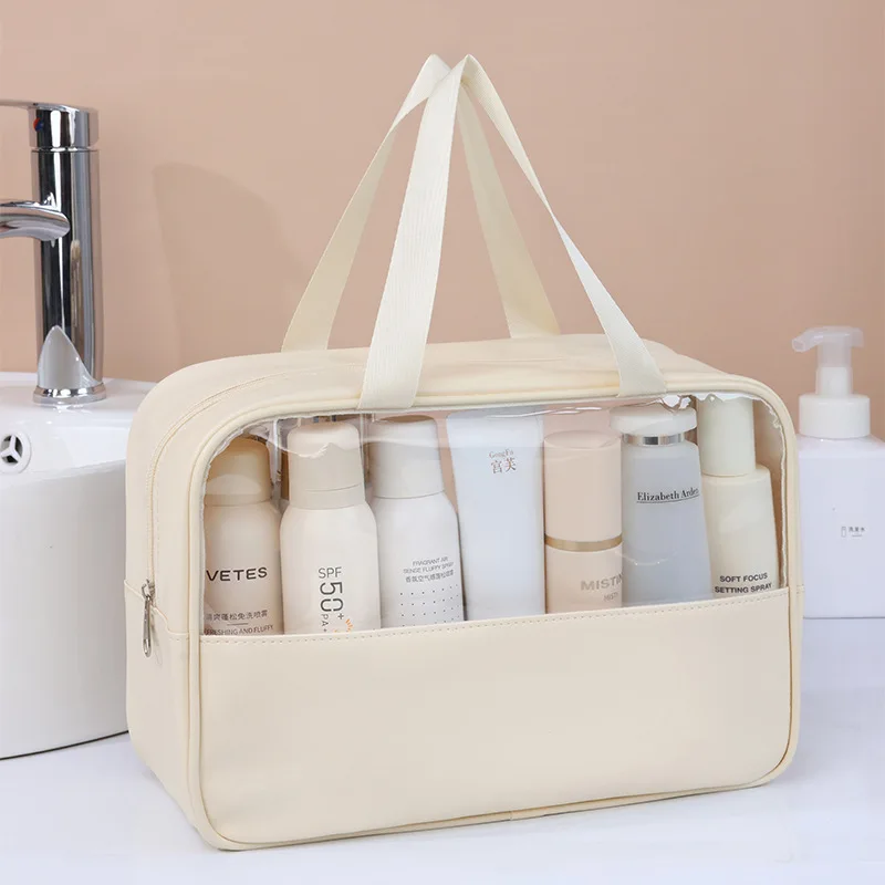 Tragbare Reise-Kosmetiktasche für Damen, transparente – Bild 4