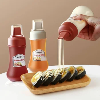 Squeeze Sauce Flasche Auslaufsicher Nachfüllbare Würze Behälter Für Salat Ketchup Honig Marmelade Squeeze