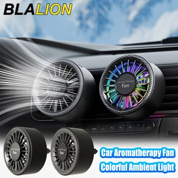 BLALION Auto-Mini-Ventilator, Luftauslassventilator, buntes Umgebungslicht, Typ C, Ladeanschluss