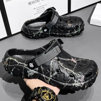 Sommer Herren Clogs Sandalen Haus Garten Schuhe Bequeme Herren Pantoffeln Rutschfeste Weiche Sohle Flip-Flop