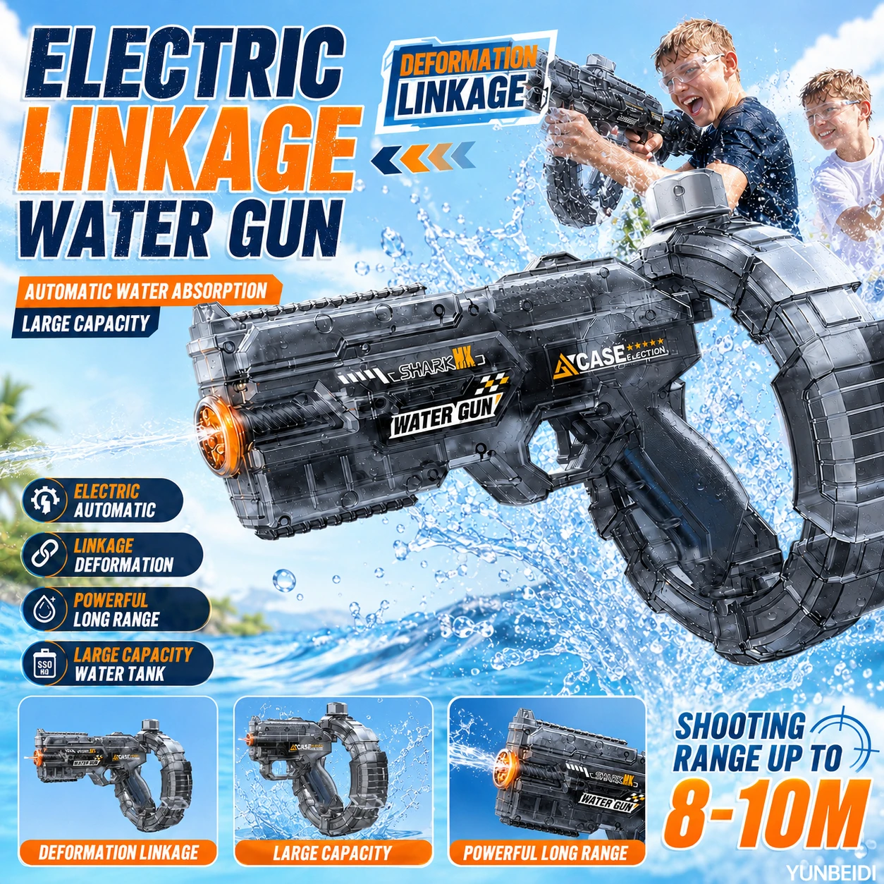 Elektrische Wasserpistole mit Blinkfunktion für – Bild 2