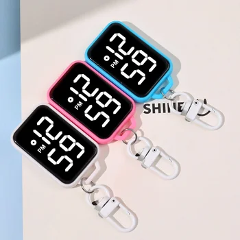 LED-Schlüsselanhänger, Taschenuhr, Digitalanzeige, elektronische Uhr für junge Studenten, Rucksäcke