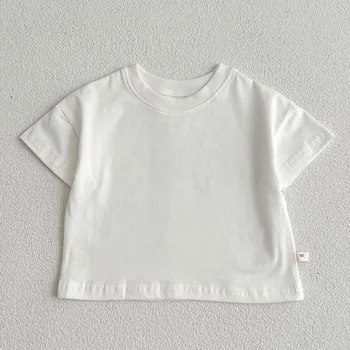 Sommer Baby Jungen Mädchen T-shirt Kleinkind Einfarbig Top Kleidung Koreanischen Stil Infant Baby Jungen