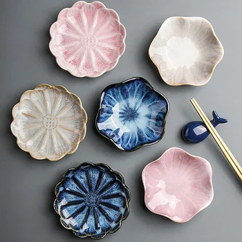 Japanische Keramik Platte Retro Ofen Glasur Grill Mini Dipping Dish Sashimi Sushi Sojasauce Gerichte Hause