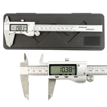 6 Zoll 150 mm digitaler Messschieber Edelstahl Mikrometer Messwerkzeug Tiefenlineal
