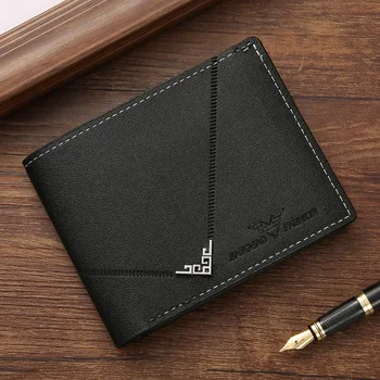 Männer Slim Geld Clip Brieftasche Kreditkarte ID Halter Casual Männlich Leder Kurze Multi-kartenhalter