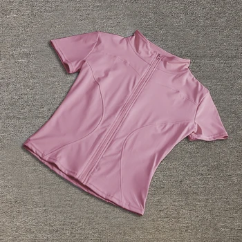 Damen-Sportbekleidung, schmale Passform, Polyester, schnell trocknend, durchgehender Reißverschluss