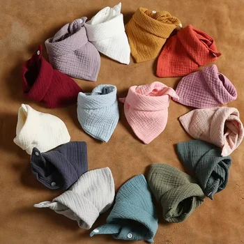 5er-Set Baby-Sabberlätzchen, Spucktücher und Halstücher aus weicher Baumwolle mit verstellbarem Druckknopf