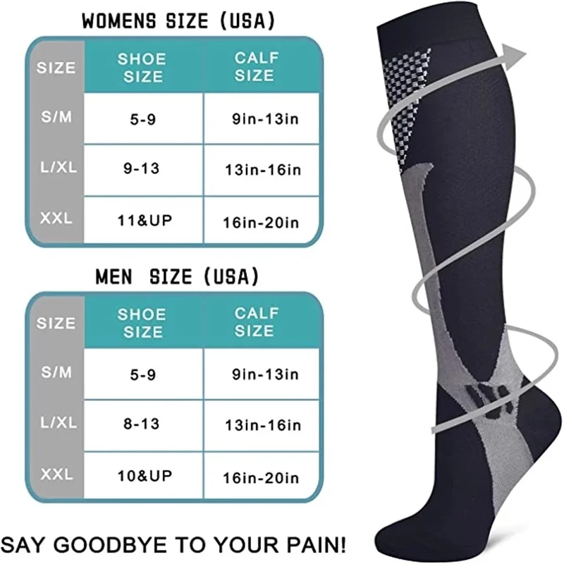 1 PAAR Kompressionssocken Sportsocken Medizinische – Bild 6