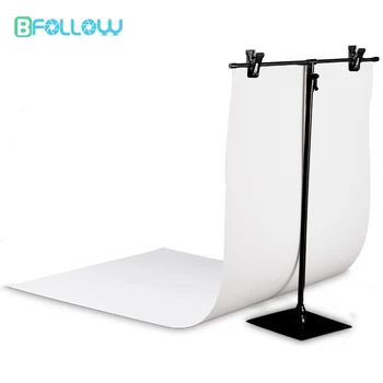 BFOLLOW 30 cm T-förmiger Hintergrundständer mit 40 cm PVC-Hintergrund-Requisiten für Produktfotografie