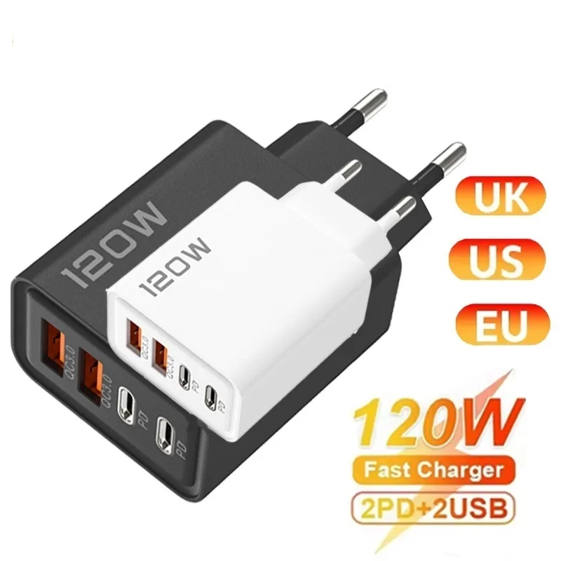 USB-C Ladegerät 120 W mit 4 Ports, PD Schnellladen – Bild 3