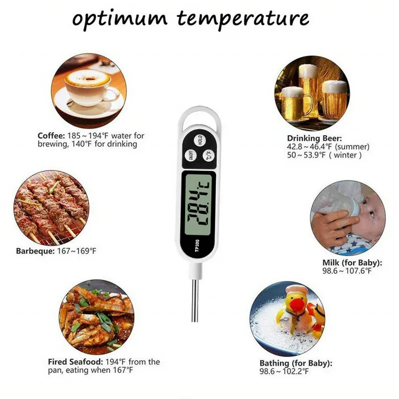 Lebensmittelthermometer TP300 Digitales Küchenthermometer zum – Bild 2