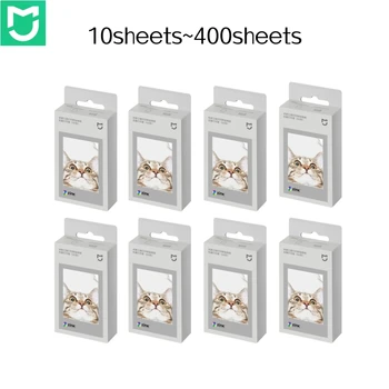 100 % MIJIA Druckerpapier, 3 Zoll ZINK AR Fotopapier, selbstklebend, für Xiaomi Pocket Printer 1S, 10/50 Blatt