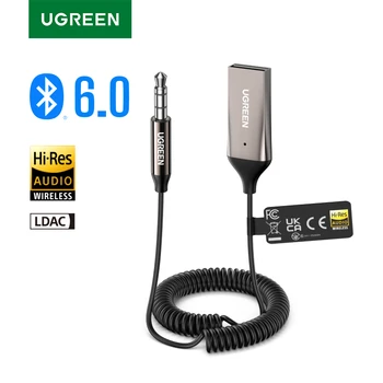 UGREEN Bluetooth 5.3 Aux Wireless Car Bluetooth USB auf 3,5 mm Klinke Audio Mic Freisprech-Adapter
