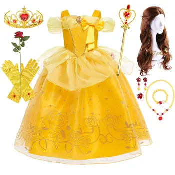 2026 Kinder England-Stil Belle Deluxe Prinzessinnen-Kostüm Karnevals-Bekleidung Geburtstagsparty Karneval Die