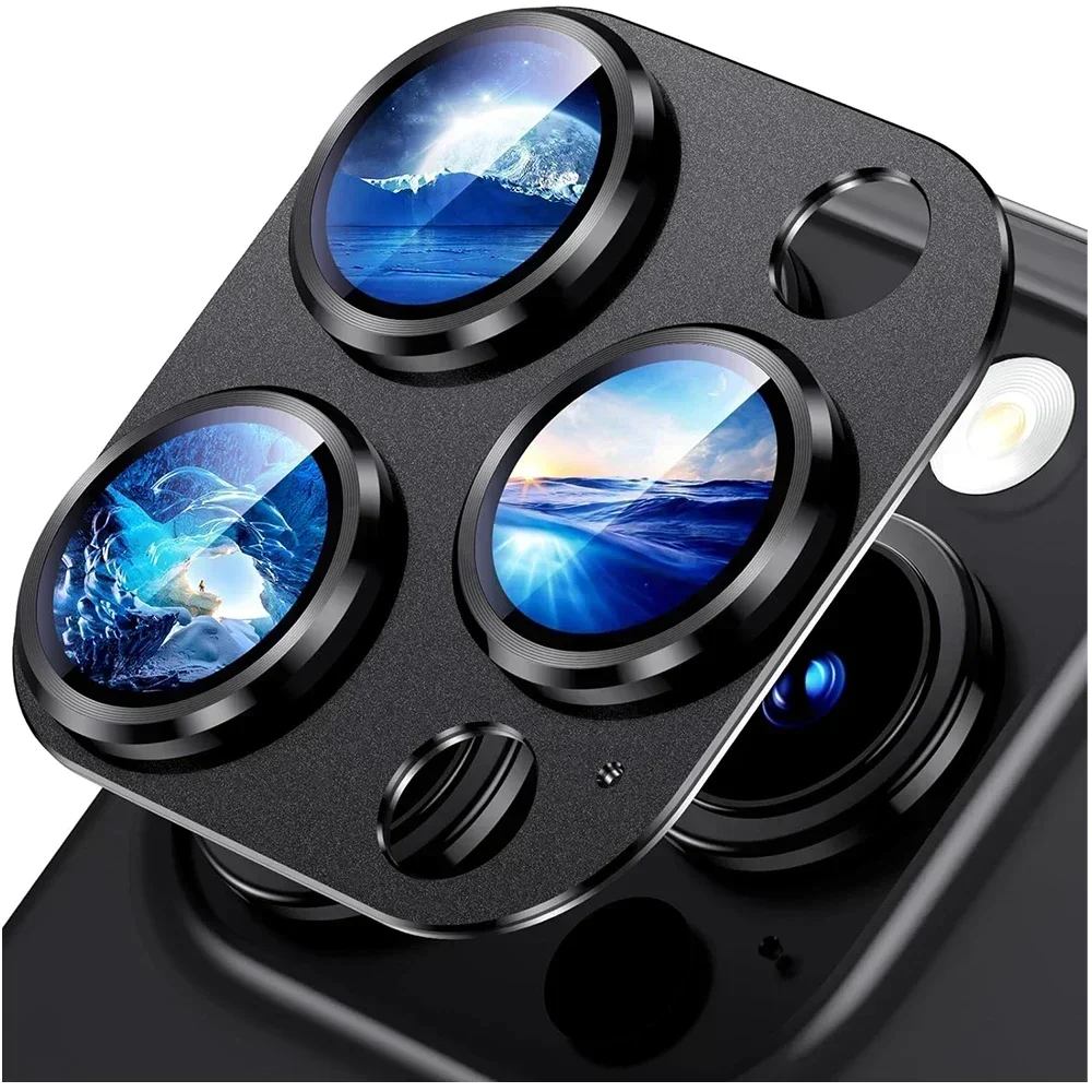 Titan-Schwarz-Metallglas-Kameraobjektiv-Displayschutz