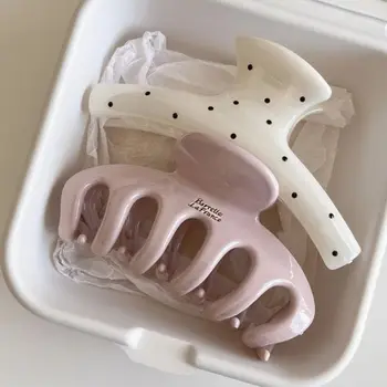 Koreanische große Acryl Dragon Bone Shark Haarspange Französisch Stil Polka Point Arc Hinterkopf Haarklammer