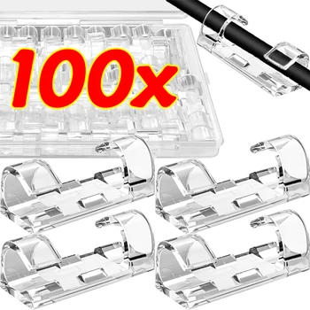 Kabel Organizer Clips Kabel Halter Transparent Management Draht Manager Home Office USB Daten Linie Wickler