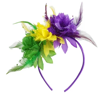 Karneval-Federblumen-Stirnband für Partys und Aufführungen, Vintage Braut-Haaraccessoire