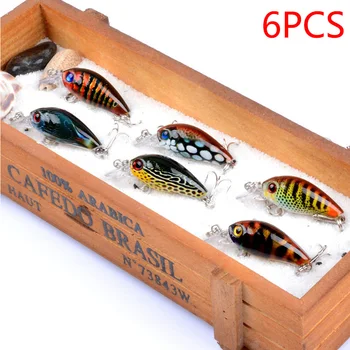 Schwimmende Wobbler Angeln Lockt Set Swimbait Topwater Harten Köder Kit Künstliche Wobbler (6 Stück)