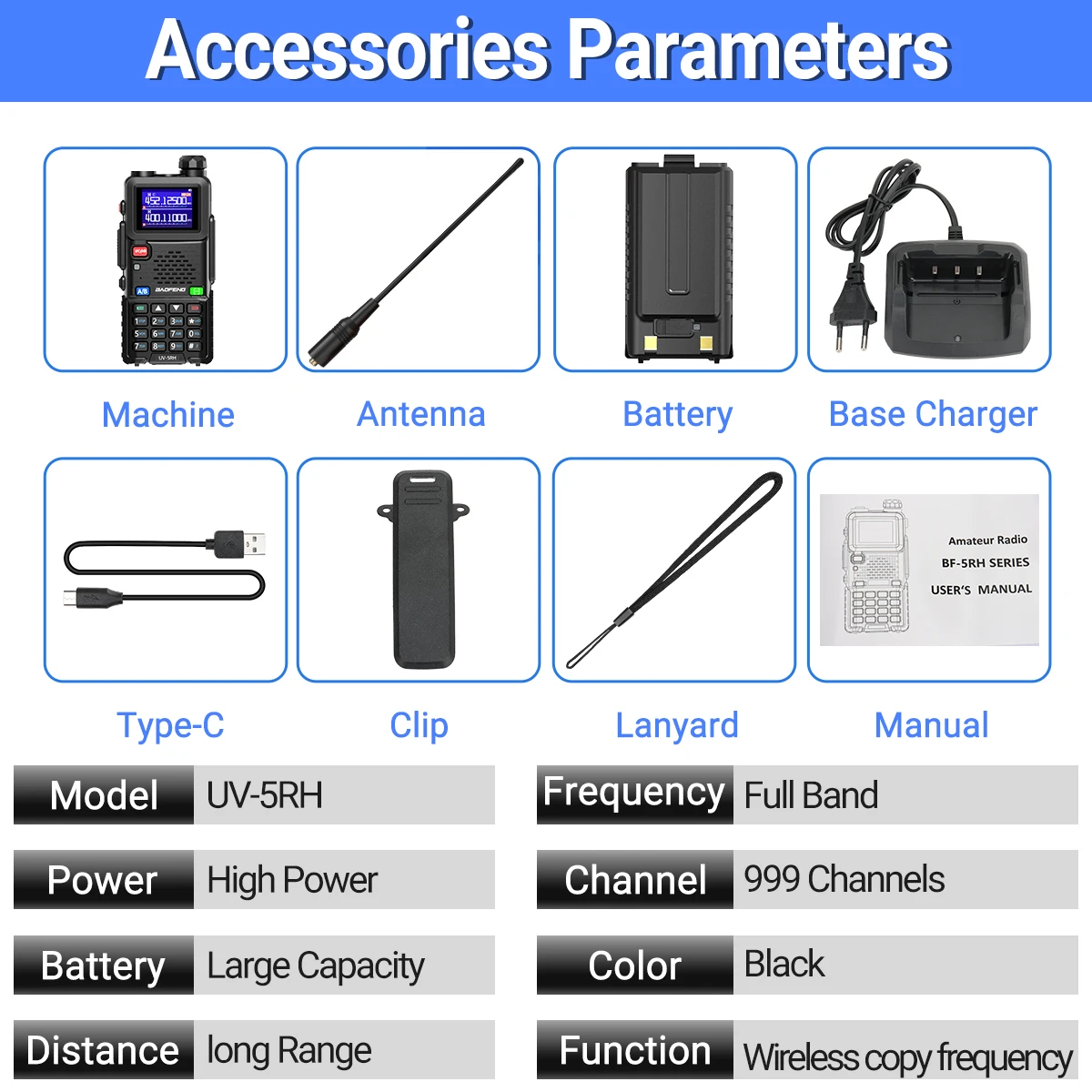 Baofeng UV 5RH 10W Air Band Walkie Talkie Long Range Wireless – Bild 6